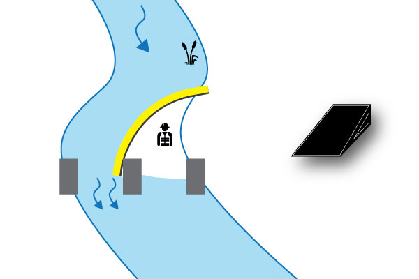 batardeaux-pile-pont-riviere-water-gate-megasecureurope Kistdam rivier op brugpier